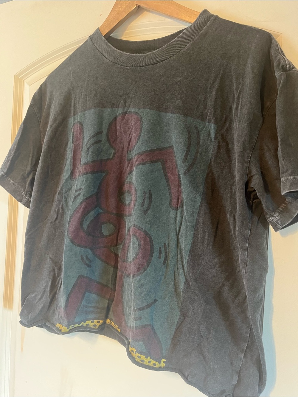 Abercrombie & Fitch Black Crewneck Soft Tee Keith Haring Art